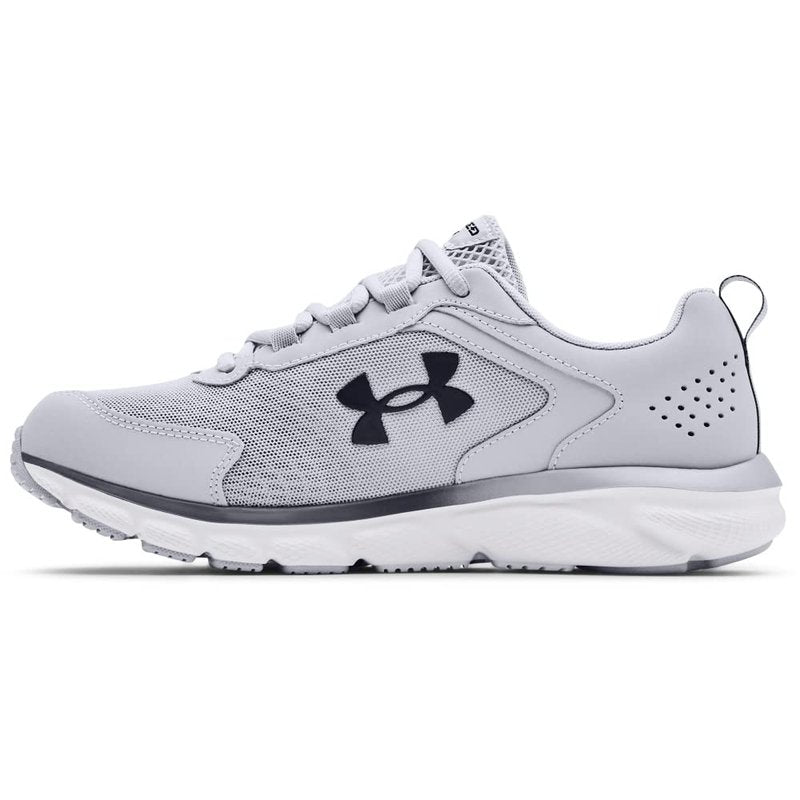 Under Armour Men's Charged Assert 9 Running Shoe, Mod Gray (101)/White, 12 X-Wide US