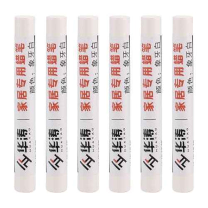 PATIKIL Furniture Repair Crayons, 6 Pcs Wax Wood Filler Sticks Wood Wax Crayons for Scratches, Wood Floor, Holes, Tables, Milky White