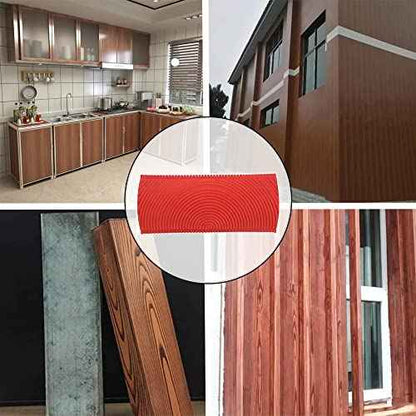 4 Pieces/Set Wood Graining Painting Tool Rubber Imitation Wood Grain Tool Red Wood Grain Design Decorating Tool for DIY Wall Room Art Paint Decoration