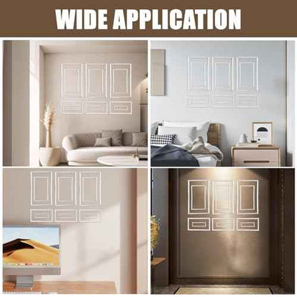 3 Set Peel and Stick Wall Molding Kit - Inner and Outer Layers Style Accent Wall Molding, Ready-to-Assemble Pre Made Wainscoting Wall Panel for Home D?cor (Premium Textured Finish)