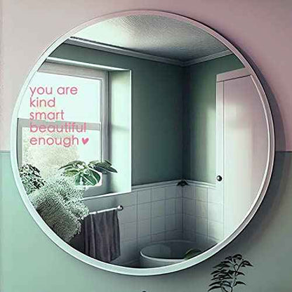 2X Self Affirmations Mirror Decal, Self Confidence, Bathroom Entryway Decal, Mirror Affirmation, Vinyl Sticker, Salon Mirror Sticker, Positive Vinyl, Set of 2 (Pink)