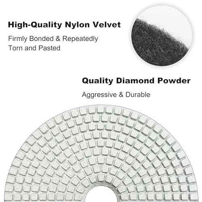 11 PCS 6 Inch Diamond Polishing Pads Kit Wet/Dry 50-10000 Grit for Concrete,Stone Edge,Granite,Tile,Marble, Rock,Countertop,Quartz,for Drill Grinder Polisher