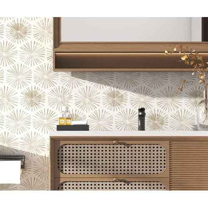 Modern Peel and Stick Wallpaper Boho Self Adhesive Wallpaper Peel and Stick Geometric Contact Paper White and Beige Wall Paper Removable Wallpapers 17.3''¡¿78.8'' for Bedroom Bathroom Cabinets Decor