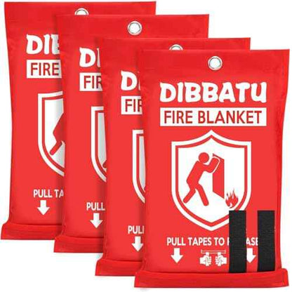DIBBATU Fire Blanket for Home and Kitchen, Fire Blankets Emergency for Home, Emergency Fire Blankets Retardant for House, Fireproof Blanket, Survival FireBlanket for Kitchen,Fireplace, Grill, BBQ