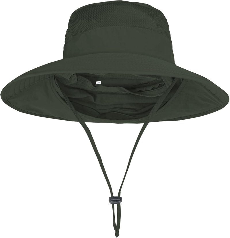 Sun Hats for Men & Women - UPF 50+ Breathable Wide Brim Fishing Bucket Hat | Summer UV Protection with Neck Flap