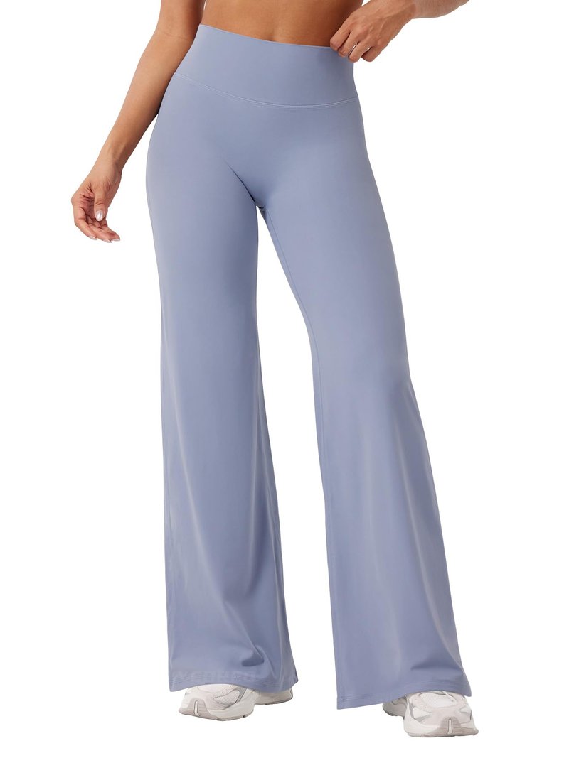 YEOREO Workout Leggings Womens No Front Seam Straight Leggings 31.5" High Waist Buttery Eddiy Gym Yoga Pants Granite Blue L