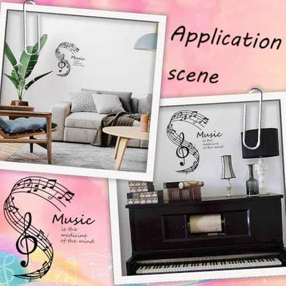 CREATCABIN Music Wall Decals Musical Note Wall Stickers Vinyl Wall Art Notes Notation PVC Adhesive Home Mural Decor Gift for DIY Classroom Living Room Music Studio Decoration 19x17Inch