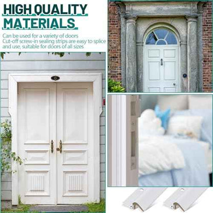 Screw on Door Weather Stripping 42" 36" Weather Stripping Door Seal with Aluminum Carrier and Foam Gasket Exterior Weatherstripping V Shaped Soundproof Seal for Sides and Top(5 Pcs)
