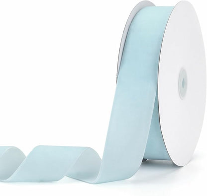 Light Blue Velvet Ribbon 1-1/2" x 20Yd,Great for Gift Wrapping,Hair Bows Making, Wreaths,Wedding and Christmas Party Decoration(Light Blue 1-1/2")