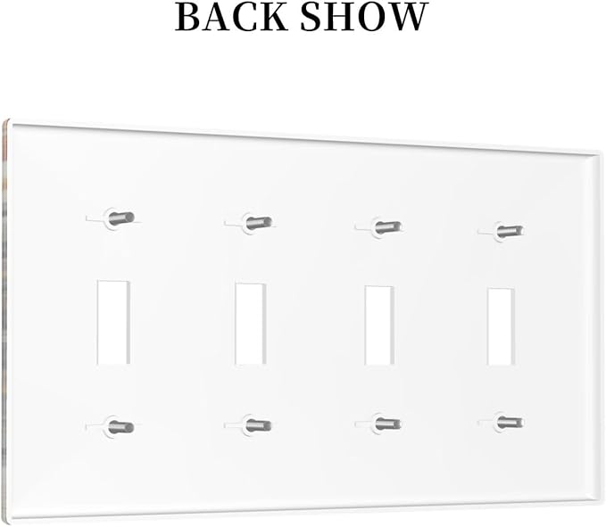 Decorative Art Light Switch Covers Lake & Pagoda in Fall Quad Toggle 4 Gang Wall Plate Switch plate Electrical Faceplate for Home Decor
