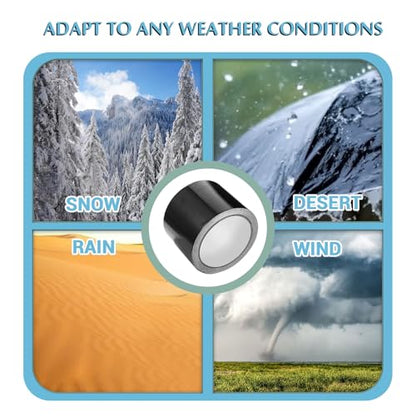Duct Tape Heavy Duty Single Sided Strong Adhesive High Strength Waterproof Tape for Indoor and Outdoor Repairing Sealing Bonding Easy Use for RV Roof Underbelly Tarp Tent Cover Repair Black 25FT x 3"