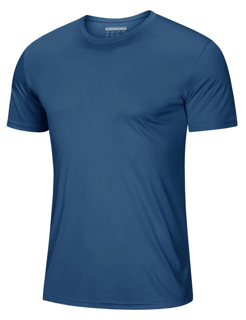 Mens Short Sleeve T Shirts UPF 50+ Shirt Sun Protection T-Shirts Rash Guards Gym Shirts Workout Quick Dry T-Shirt Blue Grey