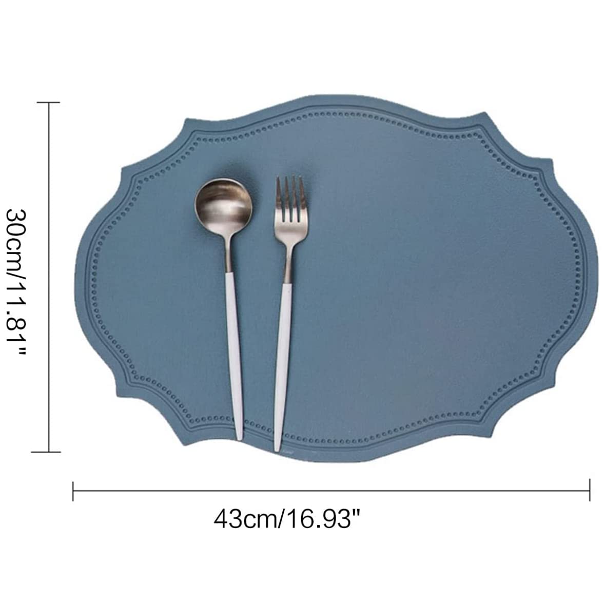 Leather Washable Placemats, Brown Thick Faux Leather Heat Resistant Elliptical Shape Table Mats,Waterproof Non-Slip Easy to Clean Place mat for Kitchen Coffee Dining Room Table Set of 6