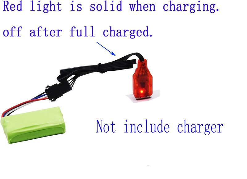 Blomiky 2 Pack 7.4V 2S 600mAh Li-ion Rechargerable Battery with SM-4P Plug and Charger Cable Compatible with Some Water Ball Blasters and DE85 RC Cars/JF-71A Battery