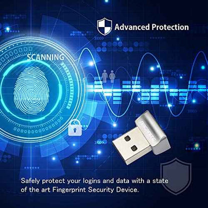 ARCANITE USB Fingerprint Reader for Windows 11/10 Hello Desktop, Laptop, 0.05s 360-Degree Sensor Security Device Login, Security Lock