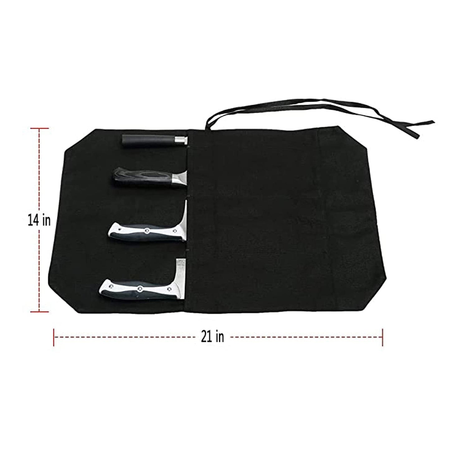 HERSENT Chef's Knife Roll Bag,Portable Travel Chef Knife Case Knife Bag Carrier Storage Bag with 4 Slots Best Gift for Pro Chef or Culinary Enthusiasts Men Women
