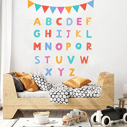 Alphabet Letters Kids Wall Stickers ABC Decals Peel and Stick Removable for Nursery Bedroom Kids Room Decor Toddler Boys D?cor ABC Letters