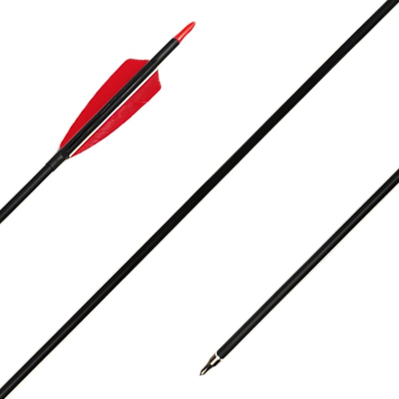 30-Inch Carbon Hunting Arrows - 4" Shield Turkey Feathers, Spine 400 for Recurve & Long Bows | Pack of 12