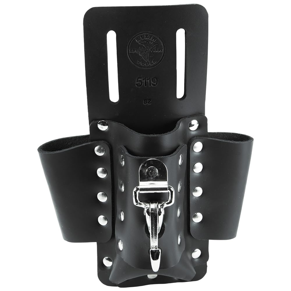 Klein Tools 5119 Tool Pouch, Multi Tool Holder with 4 Pockets and Knife Holder is Great for Electrician Gifts