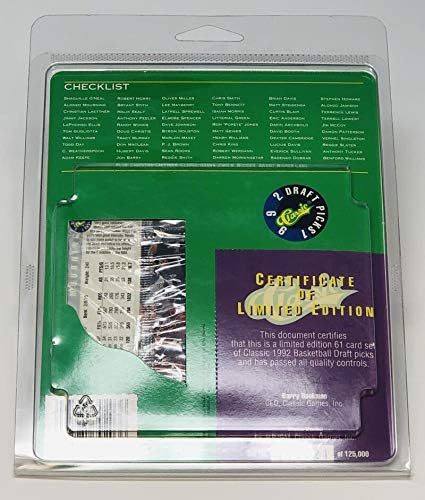 1992 Classic Draft Picks Basketball Sealed Hanger Set w/2 Shaquille O'Neal Rookie Card