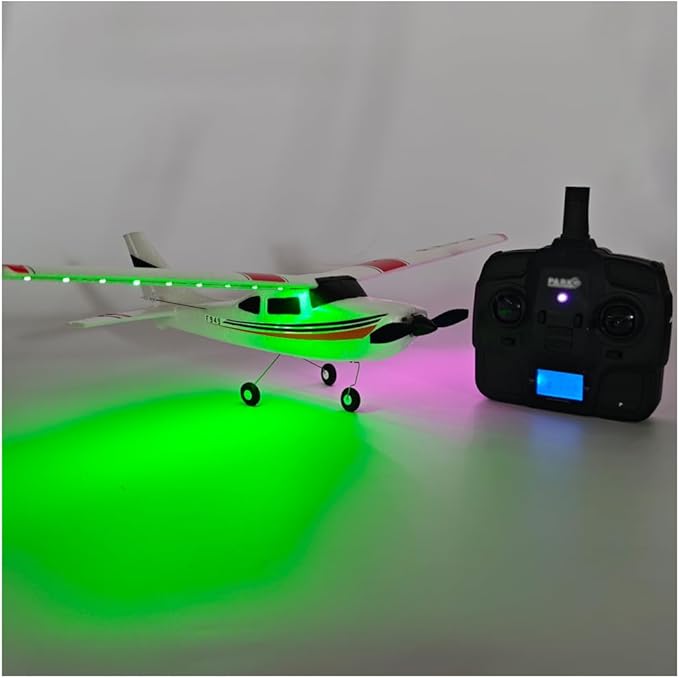 F949 RC Plane 3CH 2.4Ghz Remote Control Airplane EPP 3D6G RTF RC Airplane for Beginners Easy to Fly RC Glider with 2 Batteries Propellers Landing Gear (LED 2BSL)