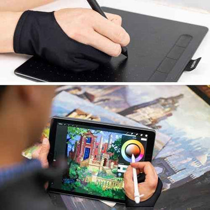 Falling in Art 5 Pack Drawing Gloves With Two Fingers, Digital Artist for Left and Right Hand, Soft Art for Graphic Drawing Tablets, iPads, Monitors and Paper Sketching, M