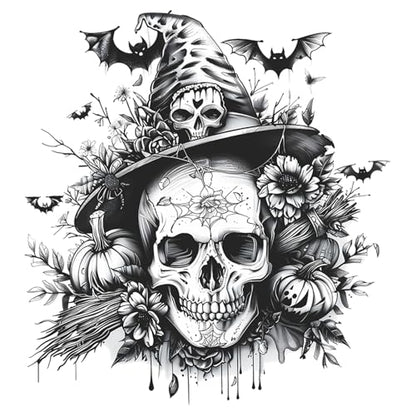 Halloween Scary Wall Stickers Decals,Black Skeleton Pumpkin Bat Halloween Home Decorations,Horror Skull Wall Stickers for Party Haunted House Door