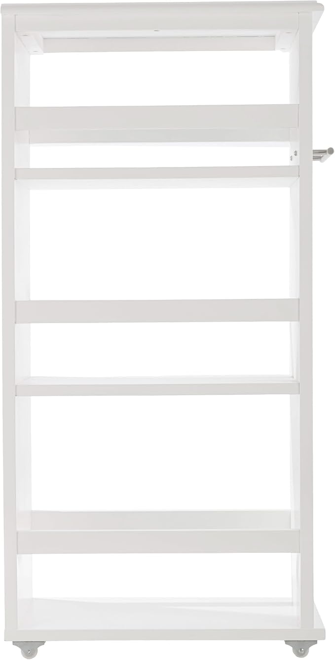Lavish Home 3-Tier Slim Rolling Storage Cart - 16.7” x 9” Narrow Rolling Cart with Handle and Wheels for Bathroom, Laundry Room, and Kitchen Organization - Pull-Out Home Organizers (White)
