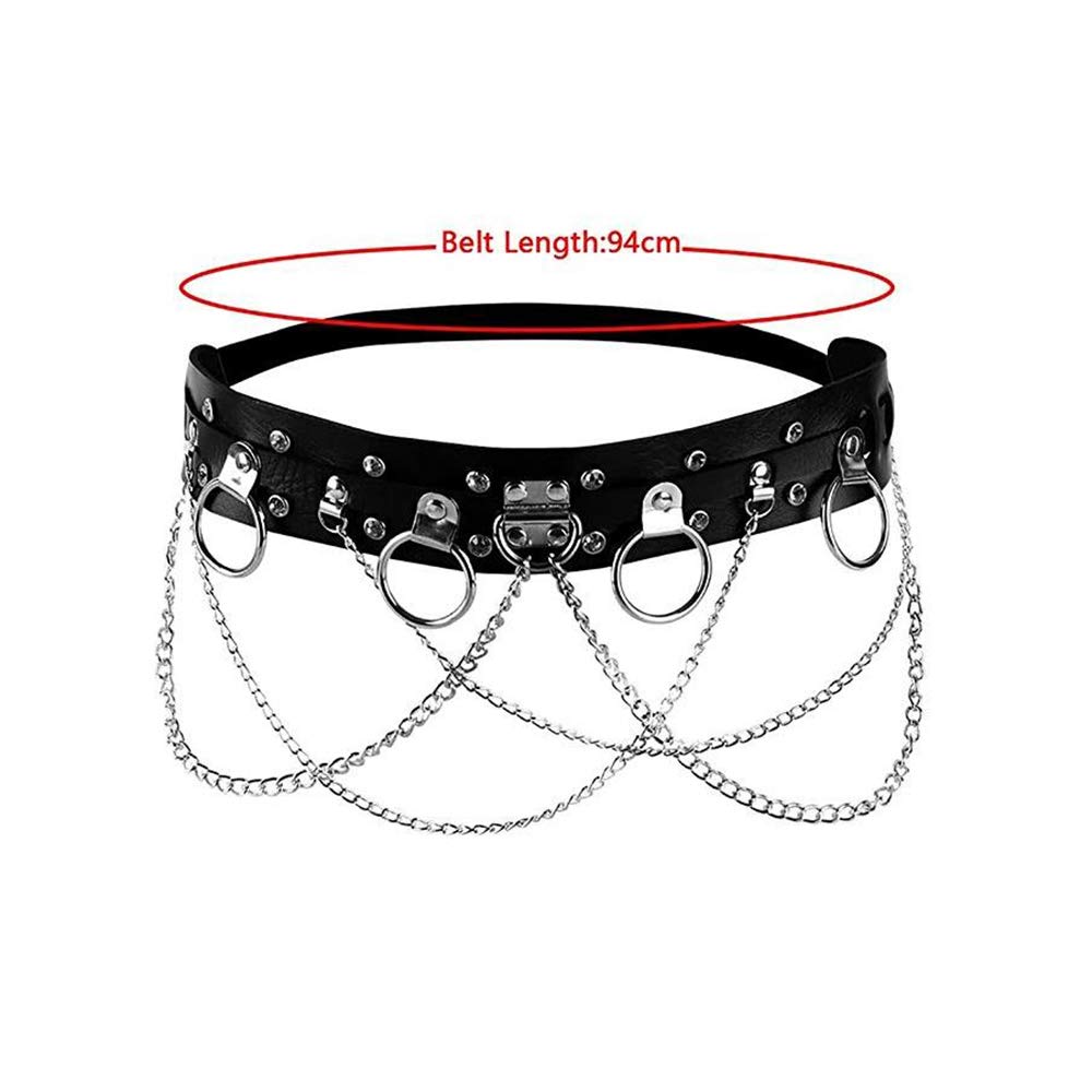 Sexy Leather Gothic Punk Waist Belt Women's Body Chain Belt Adjustable