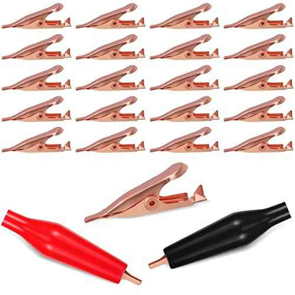 Moxweyeni Soldering Heat Sinks Micro Clip, Toothless Mini Alligator Small Alligator Clip Electrical with Smooth Microscopic Tip, 5 Amp with Protective Insulation Cover for Solder(20 Pack)
