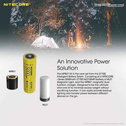 Nitecore MPB21 Mini Rechargeable Lantern Flashlight Bundle with 5000mAh Battery Charger and LumenTac Micro USB Cable