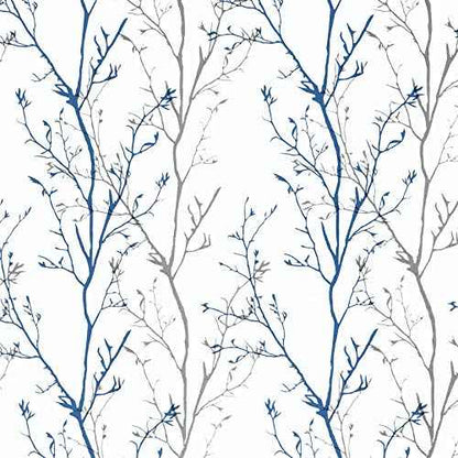 Grey Blue Tree Branches Peel and Stick Contact Paper 17.7" x 78.7" Modern Tree Branch Removable Wallpaper Natural Wall Paper Self-Adhesive Vinyl for Drawer Liner Furniture Crafts Accent Walls