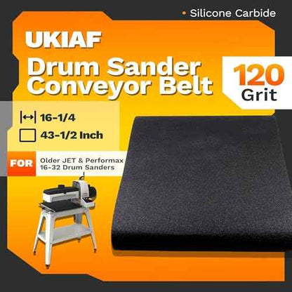16-1/4 x 43-1/2 Inch 120 Grit Silicone Carbide Drum Sander Conveyor Belt Feed Belt for Older JET & Performax 16-32 Drum Sanders
