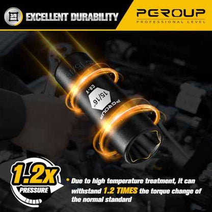 3/8¡± Drive Deep Impact Socket, SAE(15/16 Inch socket), 6-Point, Cr-V Steel With Black Manganese Phosphate Coating