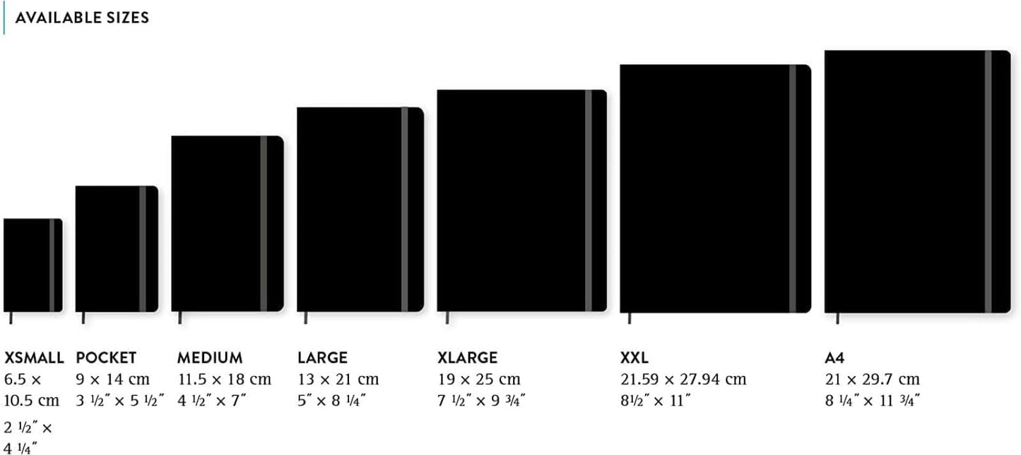 Moleskine Classic Notebook, Soft Cover, XL (7.5" x 9.5") Plain/Blank, Black, 192 Pages