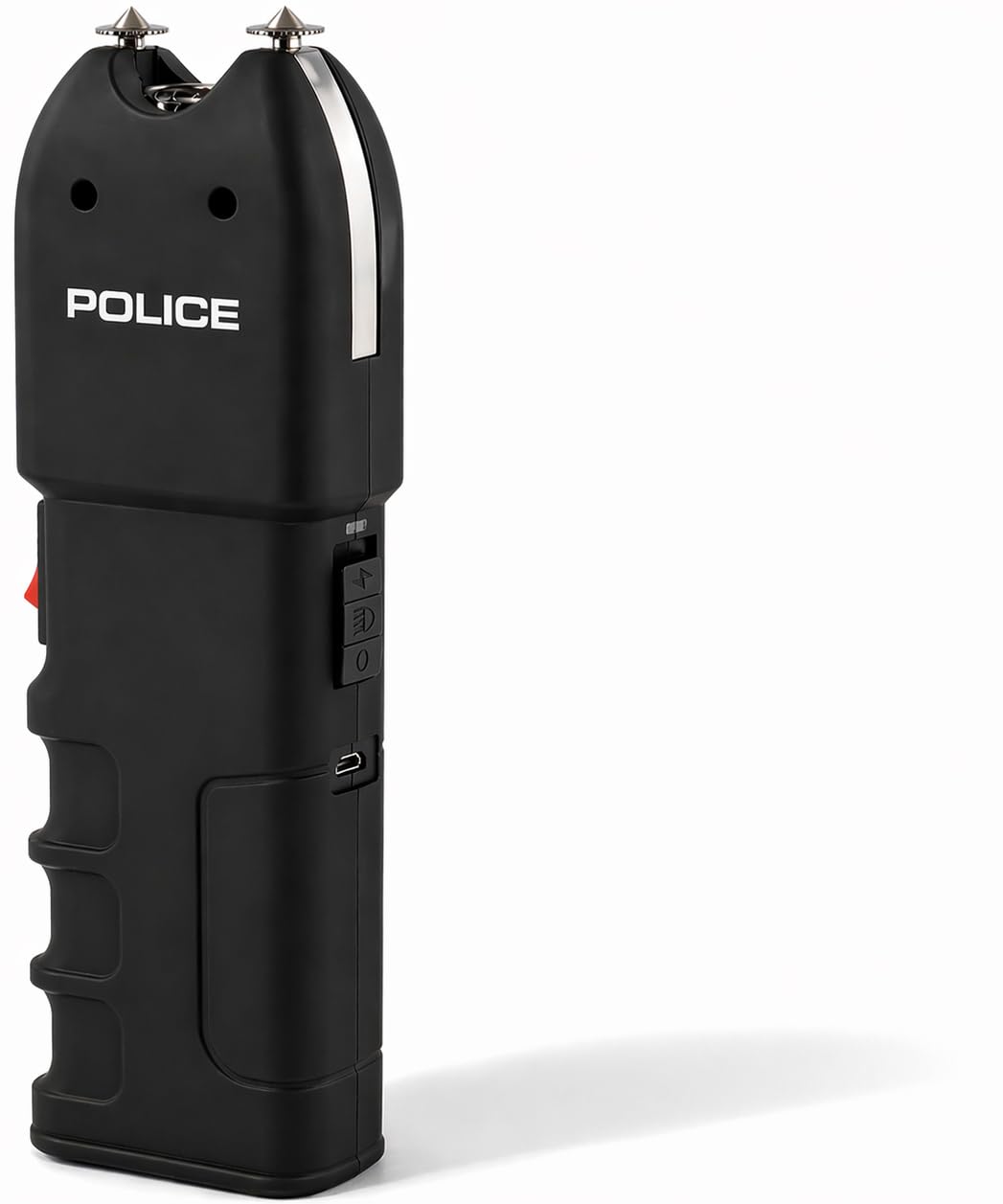 POLICE Stun Gun for Self Defense 928 - High Voltage Rechargeable with LED Flashlight, Compact & Heavy Duty, Personal Security for Women & Men - Black