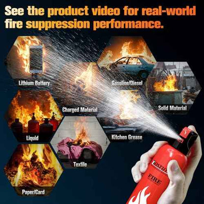 Upgraded 8-IN-1 Fire Extinguisher for Home Vehicle Car Kitchen Boat, Small Fire Extinguishers Spray with Mount for Class A B C K Fire, Portable Easy Clean (6 Pack)