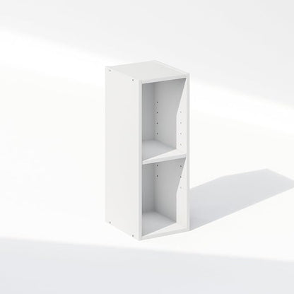 Furinno Reed 2-Tier Closet Organizers and Storage, Closet Organizer, Open Shelf Closet Storage, for Wardrobe, Bedroom, Living Room, 8-Inch Width, White