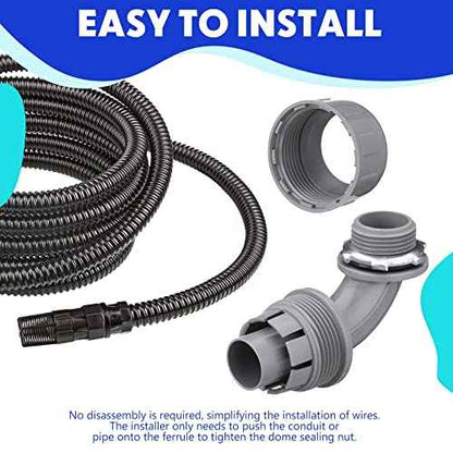 Liquid Tight Connector 3/4 Inch 90 Degree Non Metallic Flex Electrical Conduit Fittings, Electrical Conduit Connector Fitting for PVC Pipe Cable Home Kitchen (50 Pcs)