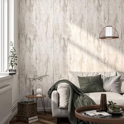 Thick Beige Concrete Wallpaper Peel and Stick Beige Contact Paper for Bedroom Removable Cement Wallpaper Self Adhesive Vinyl Faux Concrete Contact Paper for Walls Kitchen Farmhouse 17.7"x80"