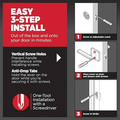 Kwikset Prava Interior Privacy Door Knurled Handle with Lock, Door Lever for Bathroom and Bedroom, Matte Black, Reversible Keyless Push Button Lock Door Lever, with Microban Protection