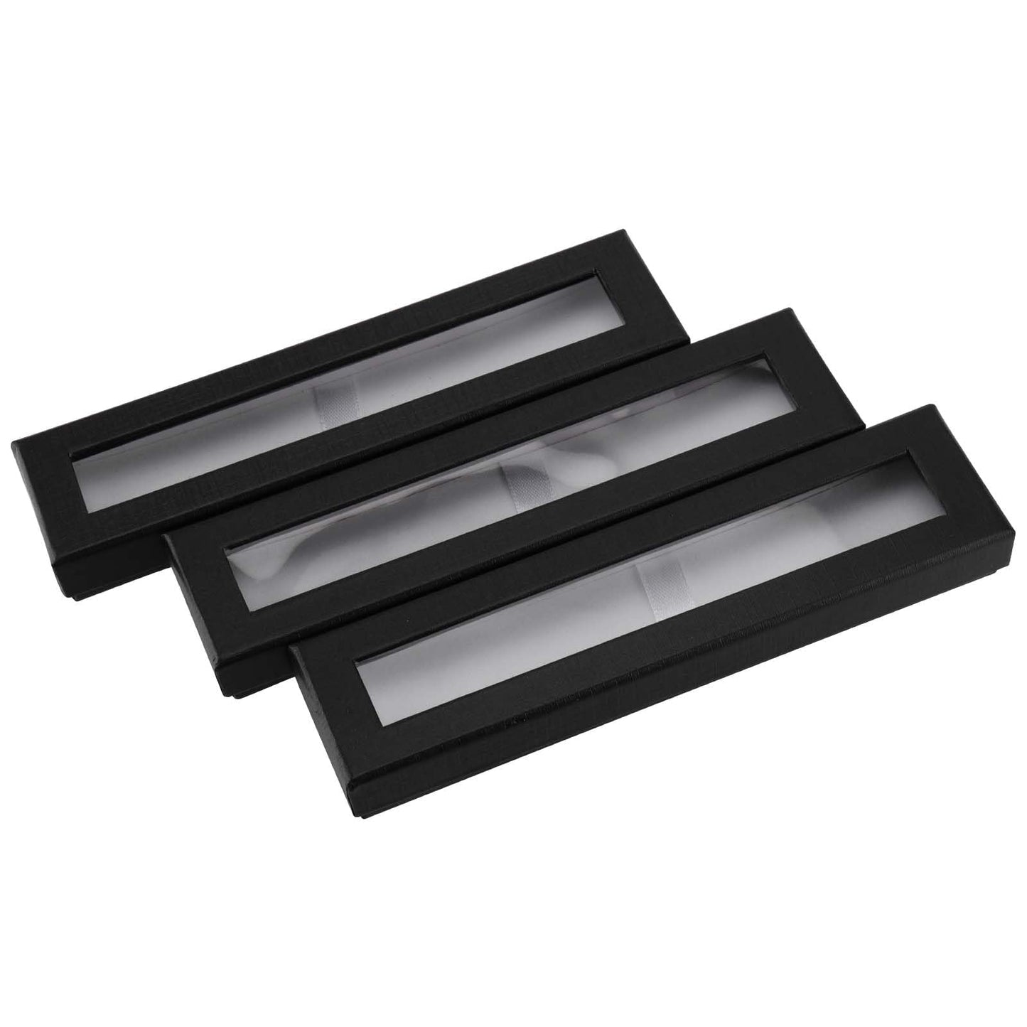 SEUNMUK 42 Pcs Black Empty Pen Gift Box, Cardboard Pen Display Cases with Clear Window, Single pen presentation Packaging Case for Jewelry Gift Business Birthday Souvenir Office Supplies
