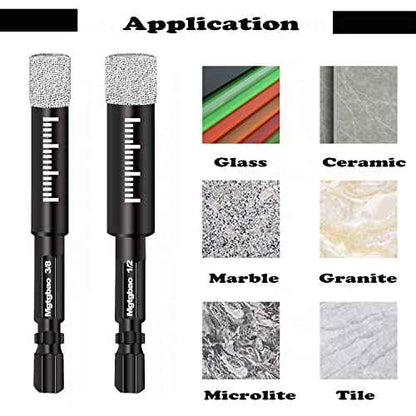 Mgtgbao 10pc 3/16¡± Dry Diamond Drill Bits Set£¬10PCS 5mm Hex Shank Core Drill Bit Brazed with Cooling Wax for Porcelain Tile Ceramic Concrete Granite Marble Hard Materials (not for Wood).