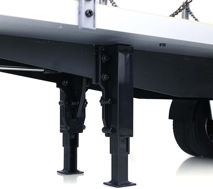 US in Stock RC Tractor Flatbed Semi Trailer Truck 1/14 2Axle Compatible with DIY Tamiya Construction Vehicle Model