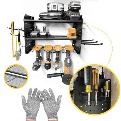 Modular Power Tool Organizer, Premium 3 Layer Wall Mount 6 Drills Holder, Efficient Garage Tool Storage Solution, Great Gifts for Men (6 Drill Holders)