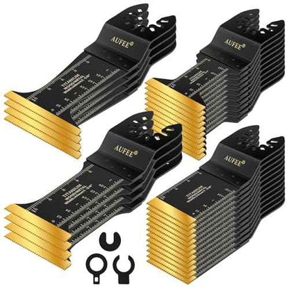 30PCS Titanium Oscillating Tool Blade, Universal Multi Tool Blades for Metal Wood Plastic, Quick-Replace Oscillating Saw Blade Kits for Dewalt Ryobi Milwaukee Rockwell Fein Makita Craftsman
