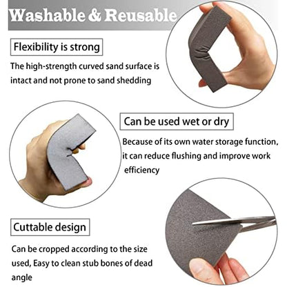 12 PCS Sanding Block Set- 80 120 180 220 320 400 Grits Wet and Dry Dual-use Hand Sanding Sponge, Coarse and Fine Washable and Reusable, Ideal for Drywall Wood Metal Derusting Polish¡¦
