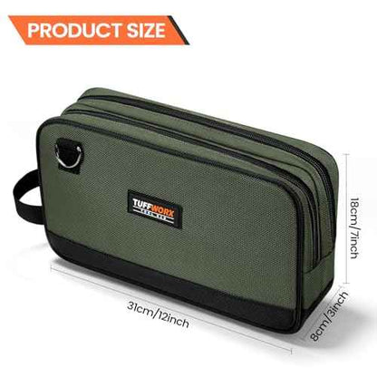 Tool Bag, Dual Compartment Storage Pouch (Gray)
