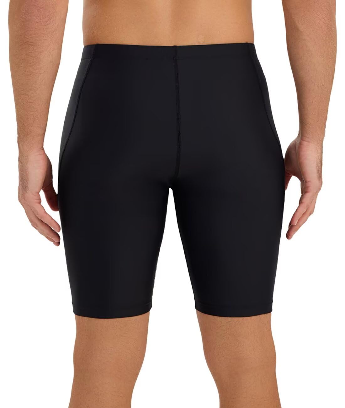Eteoepo Swim Jammers for Men Athletic Training Endurance Swimsuit Durable Team Lap Swimming Racing Competition Swimwear(Black01,M)