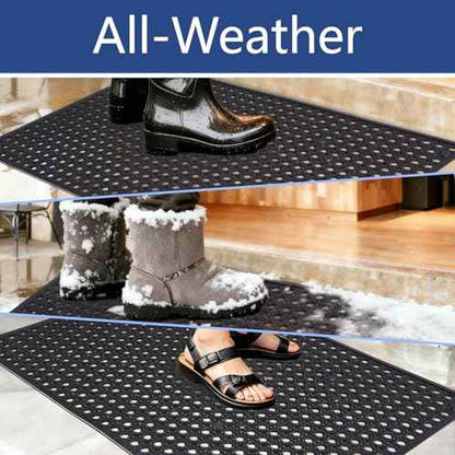 Outdoor Rubber Mat Kitchen Anti-Fatigue Floor Mats (24"" x 36"") Restaurant Bar Floor Mat New Rubber Non Slip Drainage Mat Black
